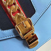 Gucci Sylvie leather mini chain bag in Light Blue 431666 - 5