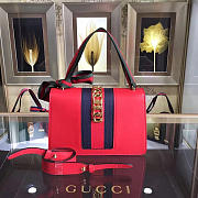 Gucci Sylvie shoulder bag in Red leather 421882 - 5