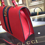 Gucci Sylvie medium top handle bag in Red leather 431665 - 3