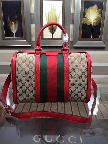 Gucci Webby Speedy Canvas Cross Body Bag in Red