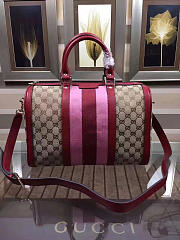 Gucci Webby Speedy Canvas Cross Body Bag in Wine Red - 1