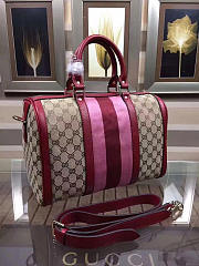 Gucci Webby Speedy Canvas Cross Body Bag in Wine Red - 6