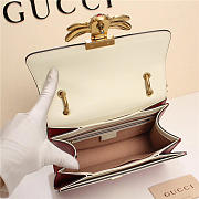 Gucci Queen Margaret Calfskin Handle Bag In White Red 476541 - 4