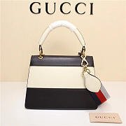 Gucci Queen Margaret Calfskin Handle Bag In White Black 476541 - 4