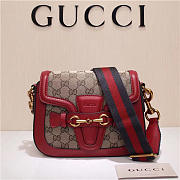 Gucci Original Canvas Calfskin Shoulder Bag Red 384821 - 5