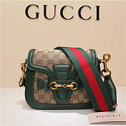 Gucci Original Canvas Calfskin Shoulder Bag Green 384821 - 1