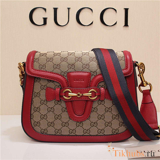 Gucci Original Canvas Calfskin Large Shoulder Bag Red - 1