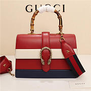 Gucci Women's Dionysus Leather Top Handle Bag 421999 White Red - 1