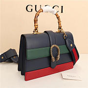 Gucci Women's Dionysus Leather Top Handle Bag 421999 Blue Red - 6