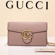 Gucci Marmont leather mini chain bag 401232 Pink - 1