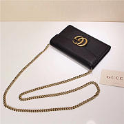 Gucci Marmont leather mini chain bag 401232 Black - 5