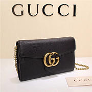 Gucci Marmont leather mini chain bag 401232 Black - 3