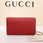 Gucci Marmont leather mini chain bag 401232 Red - 3