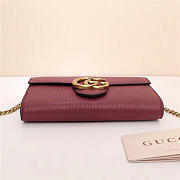 Gucci Marmont leather mini chain bag 401232 Wine Red - 6