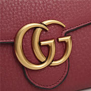 Gucci Marmont leather mini chain bag 401232 Wine Red - 2