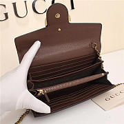 Gucci Marmont leather mini chain bag 401232 Brown - 5