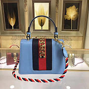 Gucci Sylvie leather mini bag in Light Blue 470270 - 2