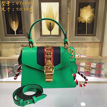 Gucci Sylvie leather mini bag in Green 470270