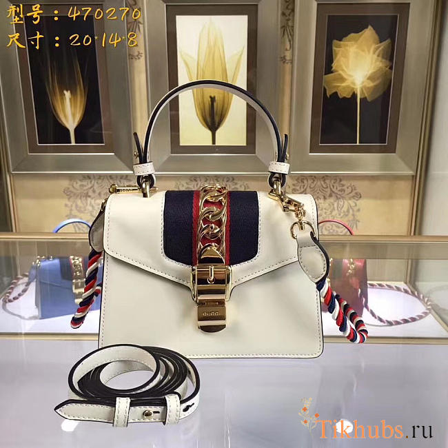 Gucci Sylvie leather mini bag in White 470270 - 1