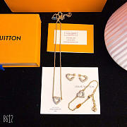 LV earrings bracelet necklace set - 5