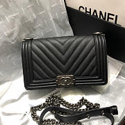 Chanel Leboy Calfskin Bag in Black with Silver Hardware 67086 - 1