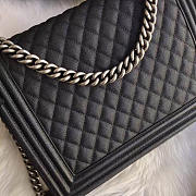 Chanel leboy calfskin bag in black with silver hardware 30cm - 5