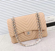 Chanel original lambskin double flap bag Pink 30cm with Silver hardware - 1