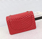 Chanel original lambskin double flap bag Red 30cm with Gold hardware - 5