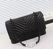 Chanel original lambskin double flap bag black 30cm with Black hardware - 6