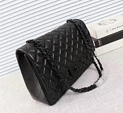 Chanel original lambskin double flap bag black 30cm with Black  - 3