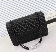 Chanel original lambskin double flap bag black 30cm with Black  - 4