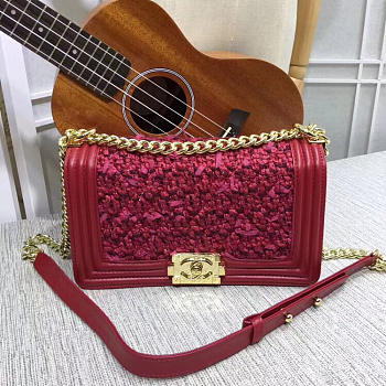 Chanel Boy Bag in Red with Gold hardware