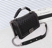 Chanel Boy handle  Bag in Black with silver hardware - 2