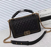 Chanel Boy handle Bag in Black with Gold hardware - 6