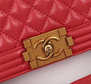 Chanel Boy Bag in Red with Gold hardware 25.5cm - 6