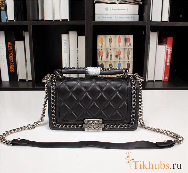 Chanel Boy in Black with silver hardware - 1