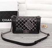 Chanel Boy Black and White with silver hardware - 5