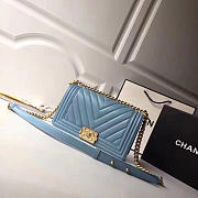 Chanel Lambskin cover Boy bag in Blue with Gold hardware - 1