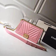 Chanel Lambskin cover Boy bag in Pink with Gold hardware - 2