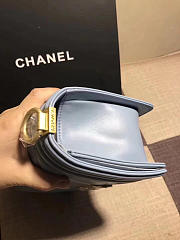 Chanel Lambskin cover Boy bag in Light Blue with Gold hardware - 6