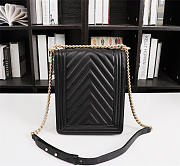 Chanel Lambskin Leboy bag Black with Sheet metal hardware - 4