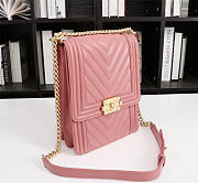 Chanel Lambskin Leboy bag Pink with Sheet metal hardware - 2