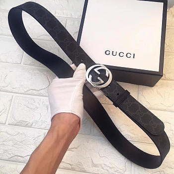 Modishbags classic Gucci belt in Black Sliver Hardware