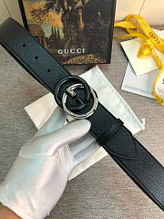 Gucci Original single head cowhide Bobcat expandable Belt Sliver - 5