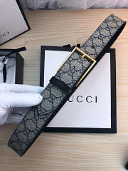 Gucci Original single fabric belt gold buckle Blue Belt - 3