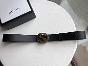 Gucci Original single head cowhide flat belt gold Buckle - 3