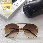 CHANEL double beam flat sunglasses glasses - 4