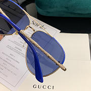 GUCCI Women's Round Frame Sunglasses Unique Swarovski Crystal Drill Arm Design - 3