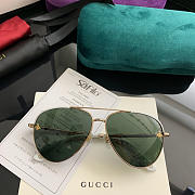 GUCCI Women's Round Frame Sunglasses Unique Swarovski Crystal Drill Arm Design - 1