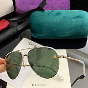 GUCCI Women's Round Frame Sunglasses Unique Swarovski Crystal Drill Arm Design - 6